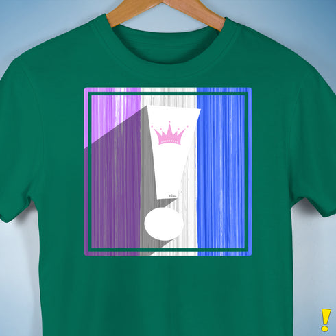 Drag Pride Flag Exclamation Point Premium Unisex T-Shirt - Kelly Green